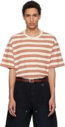 WOOYOUNGMI Beige & Red Stripe T-shirt