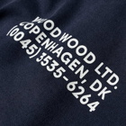 Wood Wood Men's Long Sleeve Peter Info Logo T-Shirt in Navy