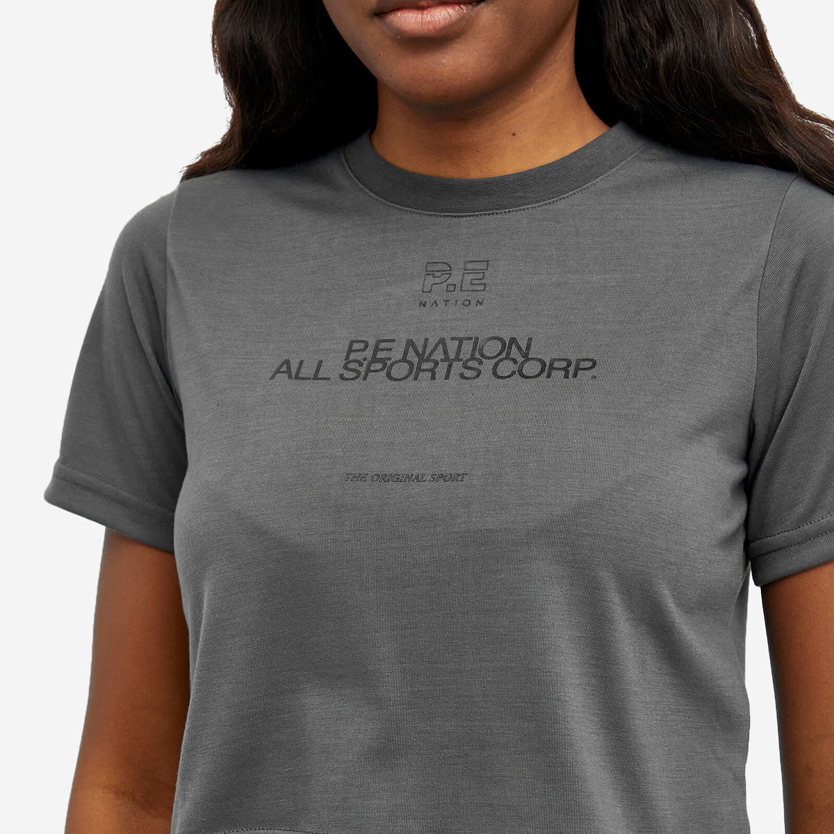 P.E Nation Women's Parallel T-Shirt in Dark Shadow