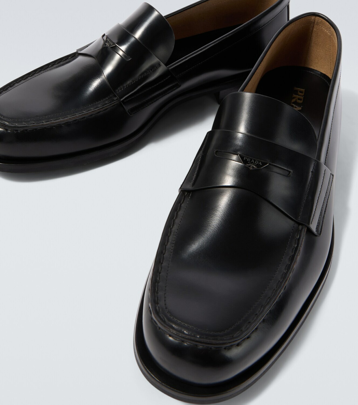 Prada Leather penny loafers
