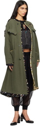 UNDERCOVER Green Uneven Wool Coat