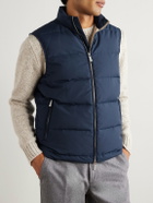 Eleventy - Quilted Tech Wool-Blend Down Gilet - Blue