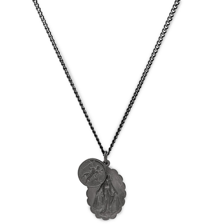 Photo: Miansai - Rhodium-Plated Pendant Necklace - Black