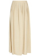 Giuliva Heritage The Lea Pleated Woven Maxi Skirt Ecru