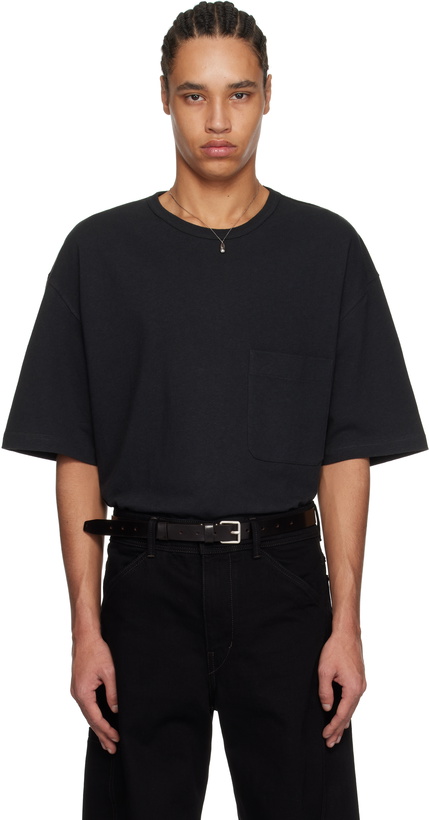 Photo: LEMAIRE Black Boxy Short Sleeve T-shirt