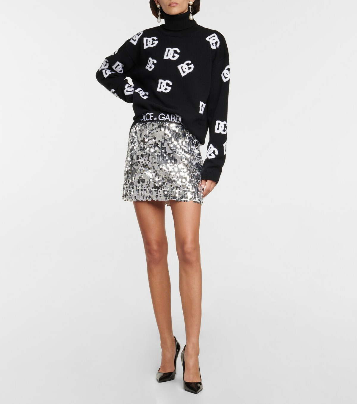 Dolce & Gabbana Blue Cotton Turtleneck Long Sleeves Sweater main image 0