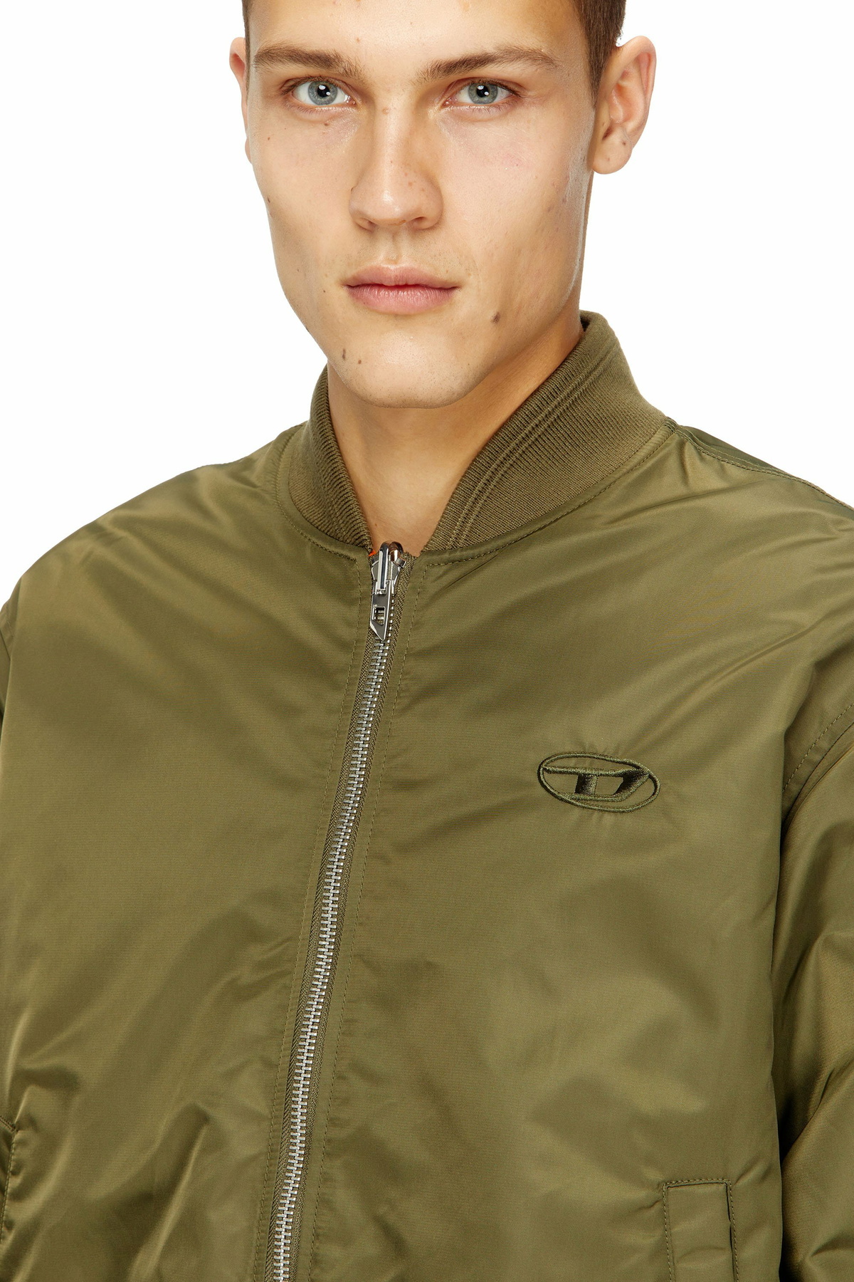 Diesel Padded bomber jacket with Oval D embroidery - Winter Jackets Mens in Multicolor