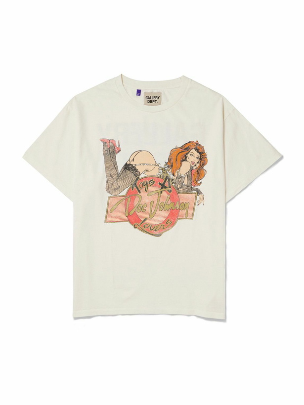 Photo: Gallery Dept. - Doc Johnson Toys 4 Love Glittered Printed Cotton-Jersey T-Shirt - Neutrals