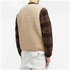 Universal Works Men's Wool Fleece Zip Gilet - END. Exclusive in Stone