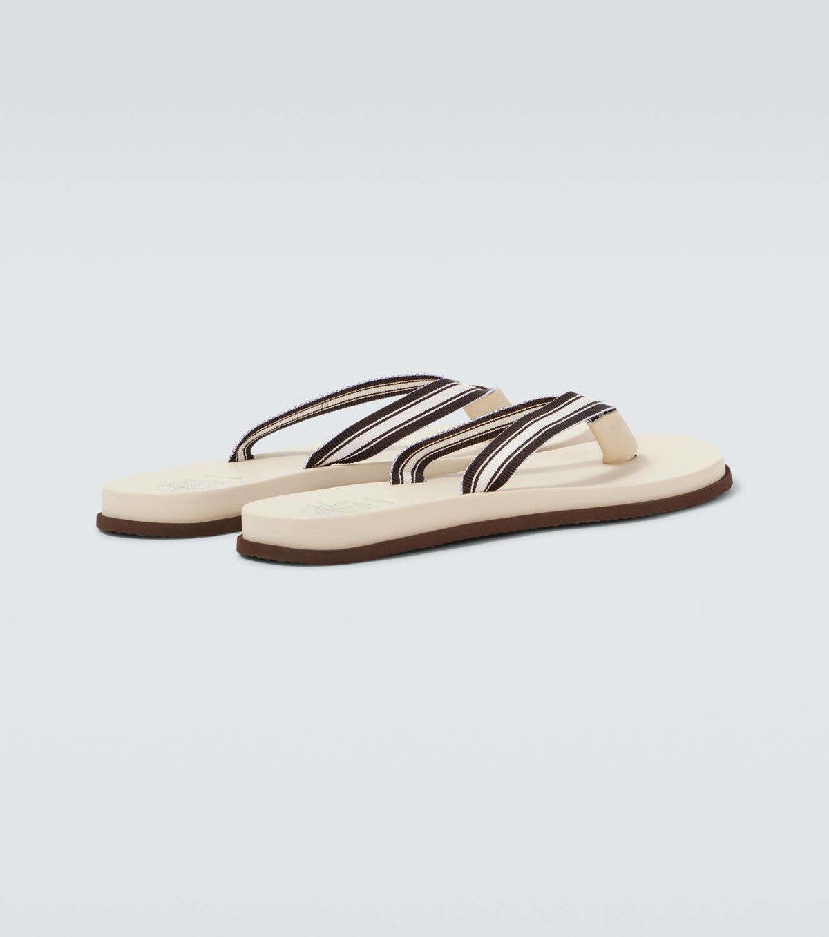 Brunello Cucinelli Leather-trimmed slippers
