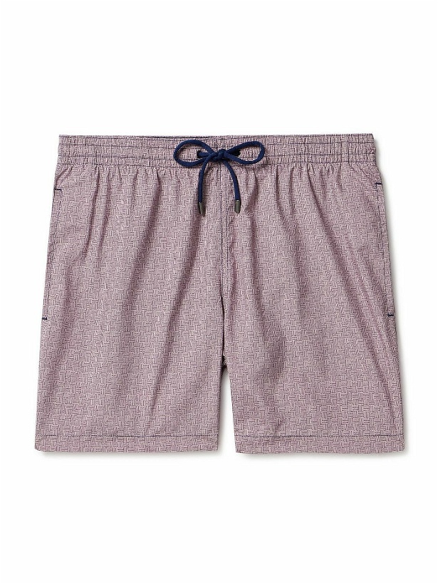 Photo: Canali - Straight-Leg Mid-Length Printed Shell Swim Shorts - Pink