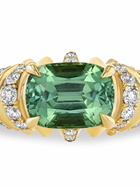 Lizzie Mandler Fine Jewelry 18K Yellow Gold One Of A Kind Diamond And Emerald Ring