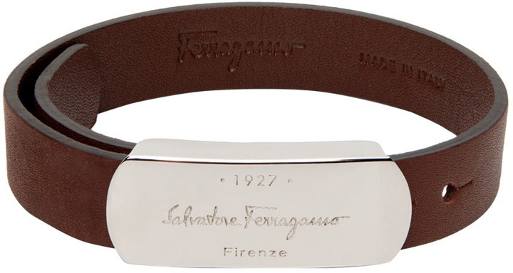 Photo: Salvatore Ferragamo Brown Leather 1927 Bracelet