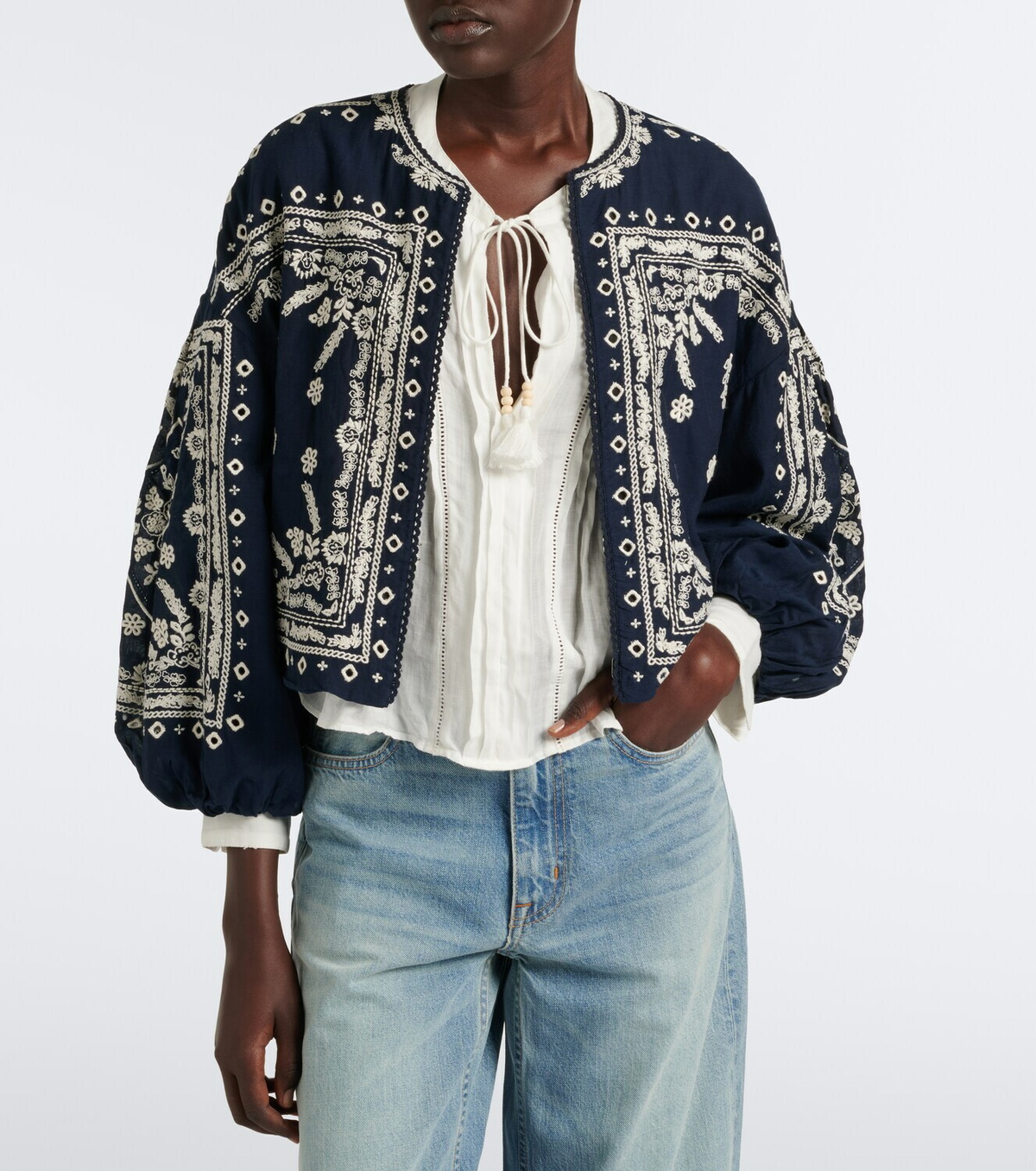 Veronica Beard Sawyer ramie blouse