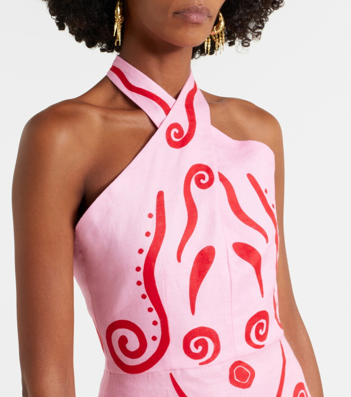 Cala de la Cruz Veneta printed linen minidress