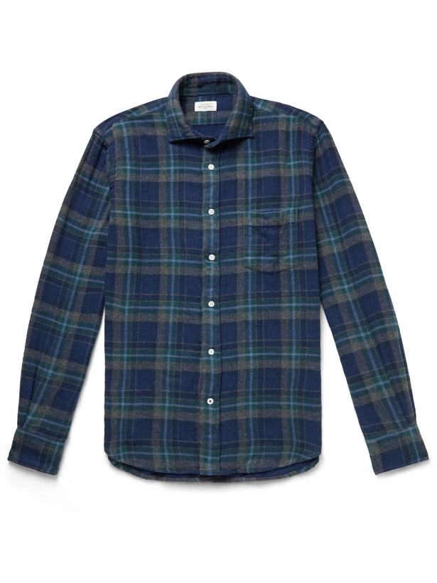 Photo: Hartford - Paul Double-Faced Checked Cotton-Flannel Shirt - Blue