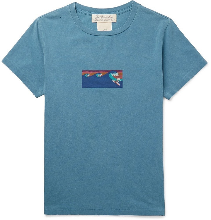 Photo: Remi Relief - Printed Cotton-Jersey T-Shirt - Blue