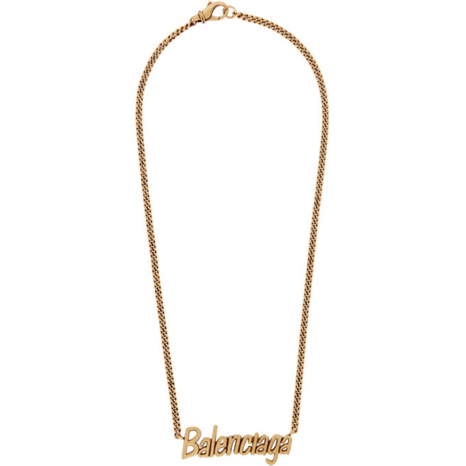 Photo: Balenciaga Gold Typo Necklace