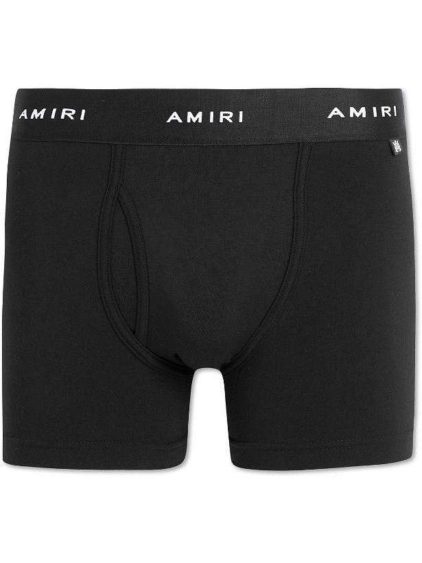 Photo: AMIRI - Stretch Cotton and Modal-Blend Jersey Boxer Briefs - Black