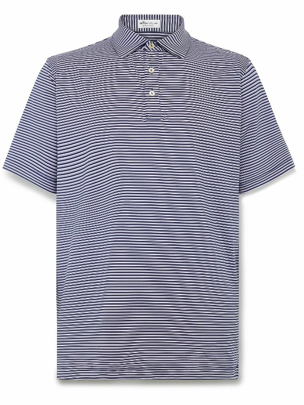 Photo: Peter Millar - Reserve Striped Tech-Jersey Golf Polo Shirt - Blue