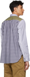 Junya Watanabe Blue & White Paneled Stripe Shirt