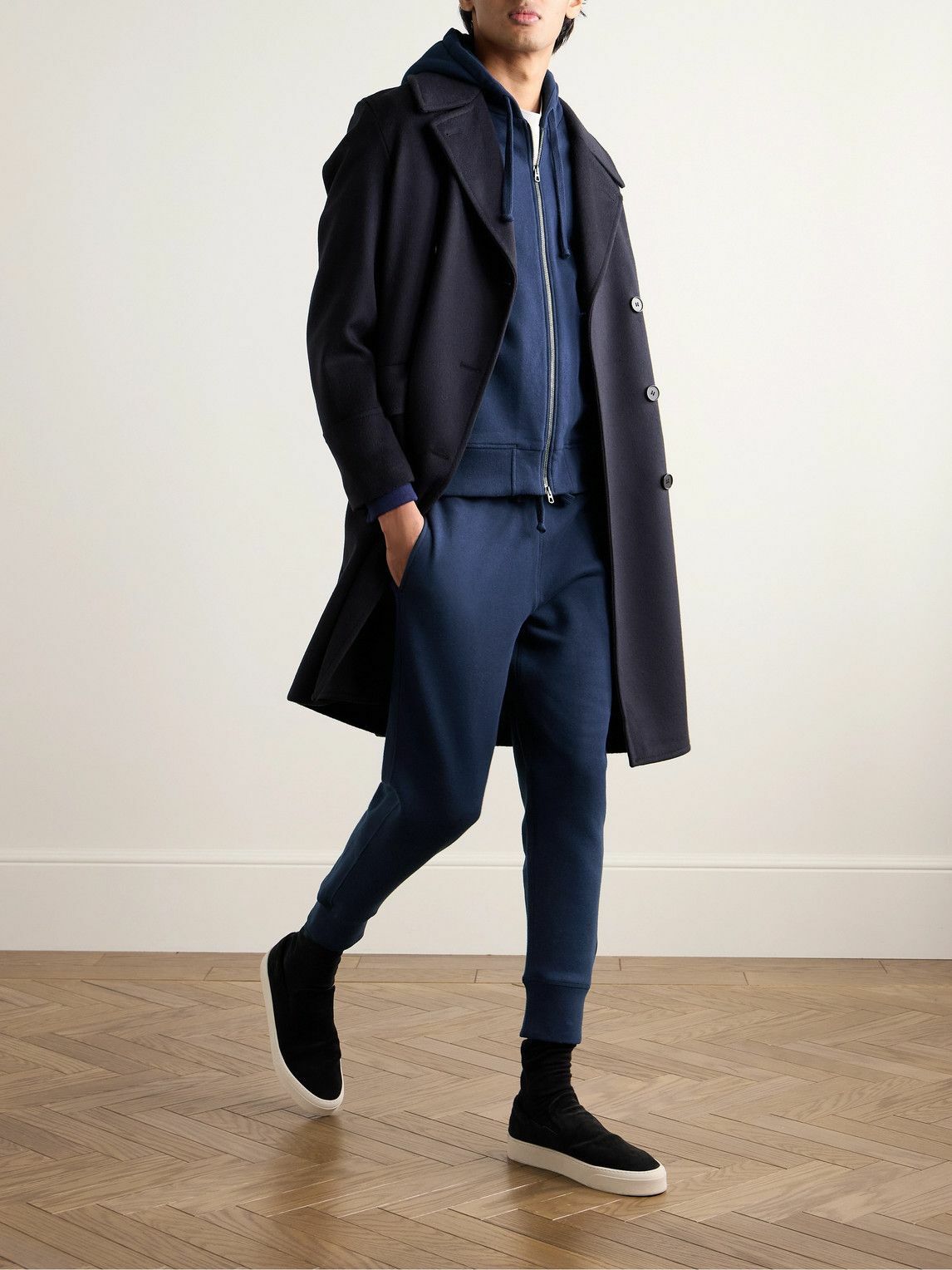Kingsman - Tapered Cotton and Cashmere-Blend Jersey Sweatpants - Blue