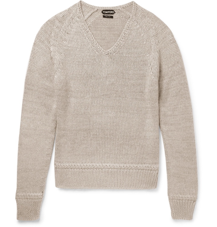 Photo: TOM FORD - Mulberry Silk and Mohair-Blend Sweater - Neutrals