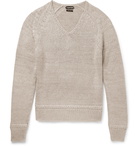 TOM FORD - Mulberry Silk and Mohair-Blend Sweater - Neutrals