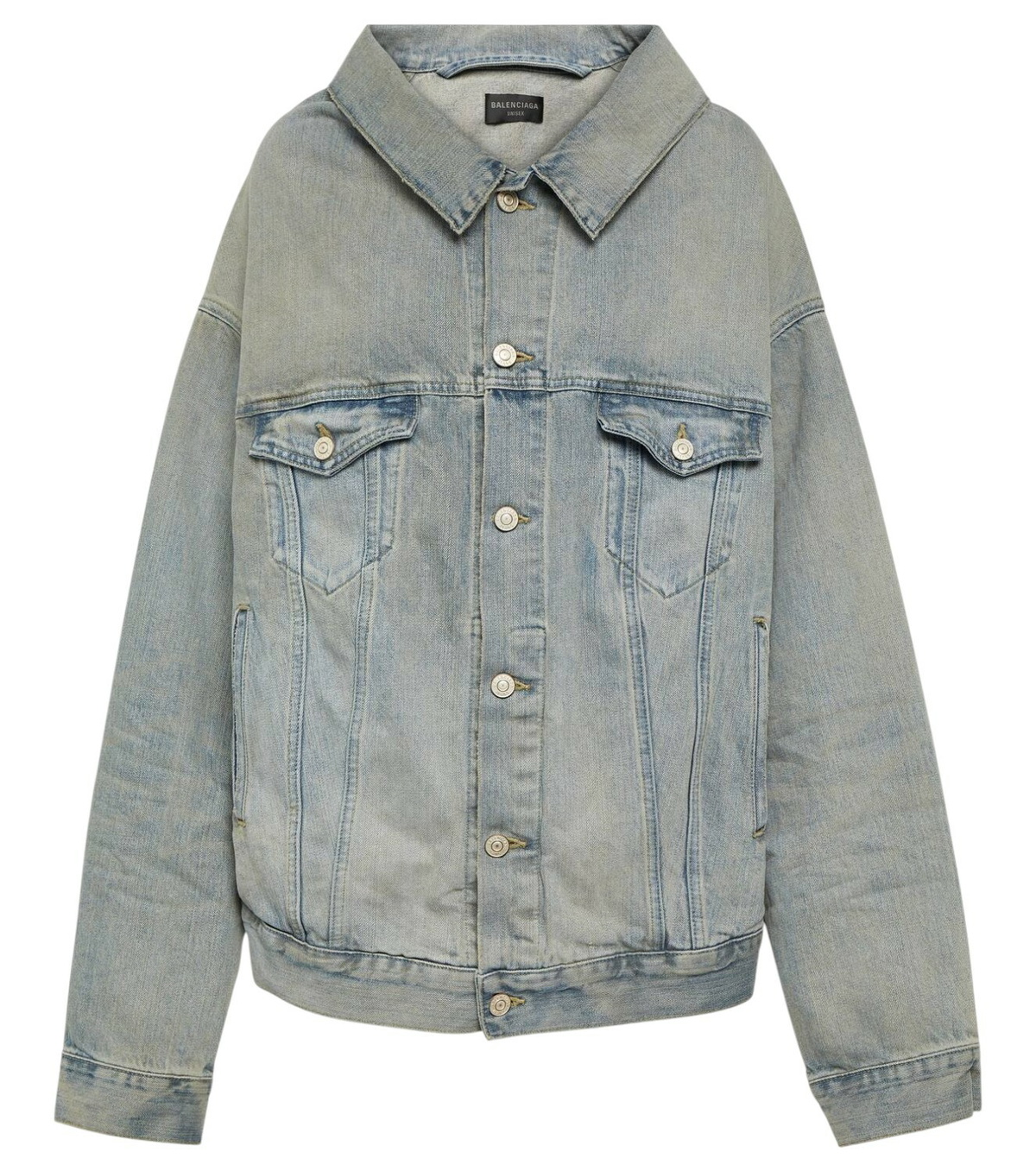 Balenciaga Blue Allover Denim Jacket Balenciaga Balenciaga Blue Allover Denim Jacket Balenciaga