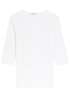 Vince Ribbed Stretch-jersey top Off White