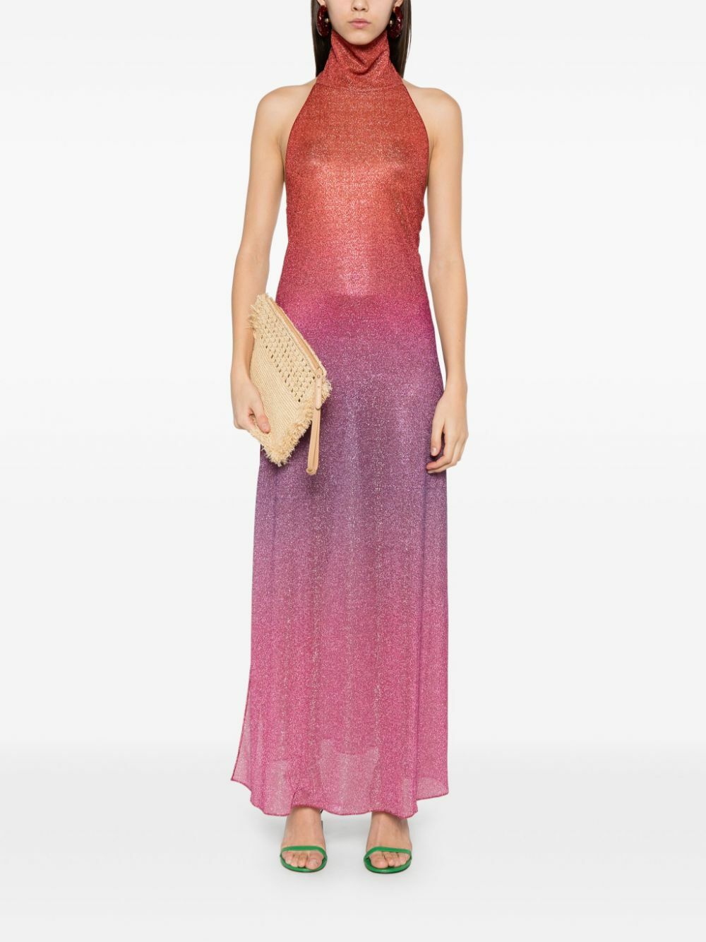 oseree orange dress Oseree Crystal-embellished Mini Dress