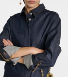 Loewe Chain-embellished denim shirt dress