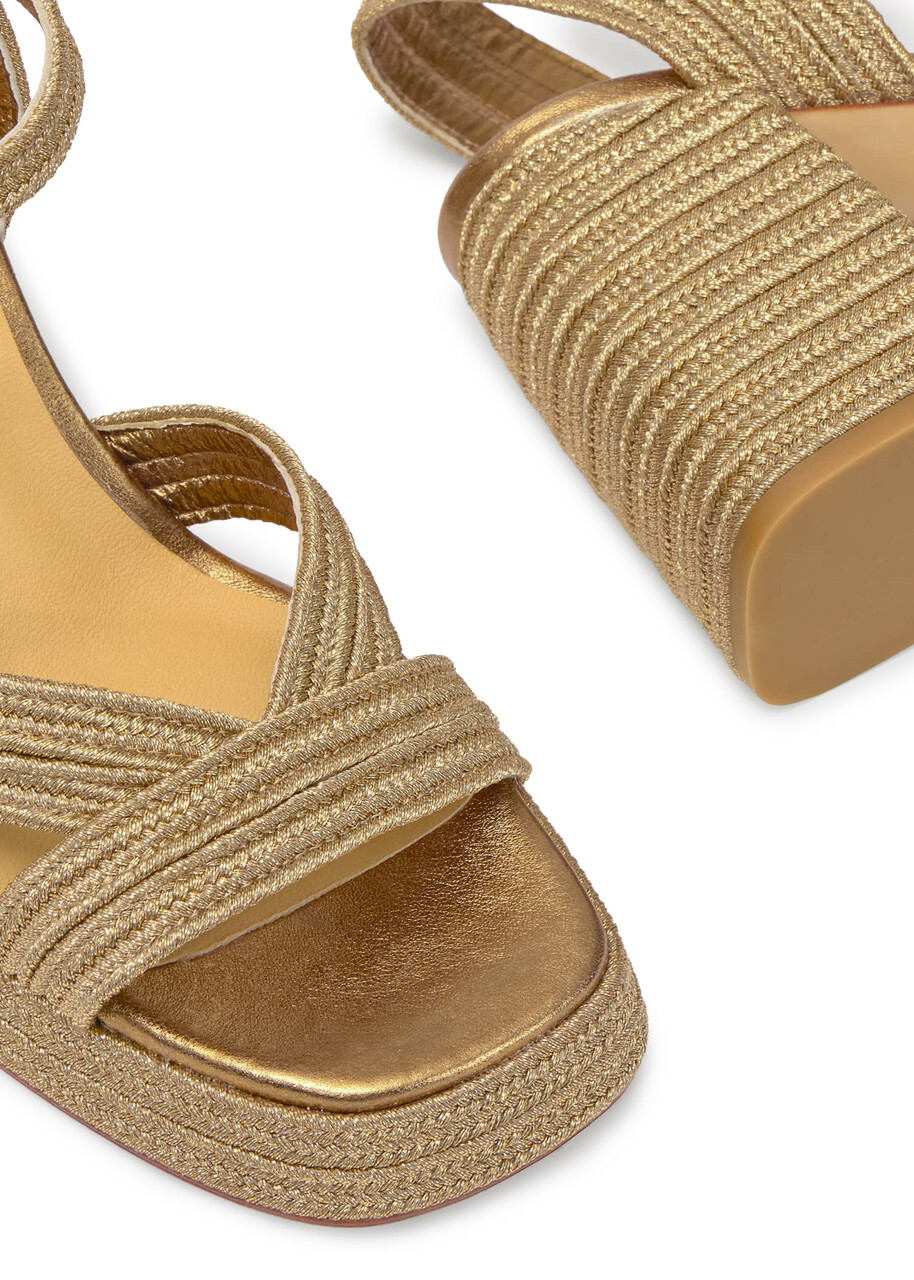 Castañer Valle Metallic Platform Sandals Beige