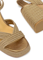 Castañer Valle Metallic Platform Sandals Beige