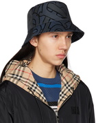 Burberry Navy Jacquard Bucket Hat