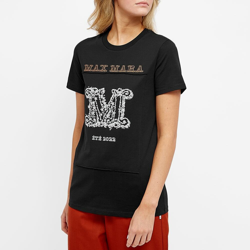 Max Mara Women's Logo T-Shirt in Black Max Mara