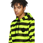 McQ Alexander McQueen Black and Yellow Monster Stripe Patch Big Hoodie