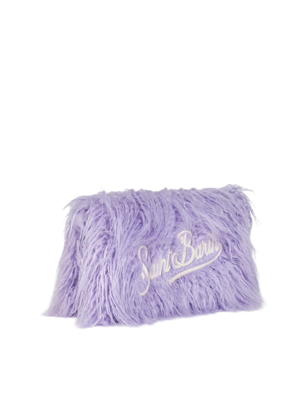 MC2 Saint Barth Lilac Furry Mildred Pochette With Saint Barth Embroidery