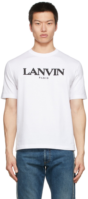 Photo: Lanvin White Embroidered T-Shirt