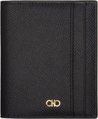 Ferragamo Black Gancini Window Credit Card Holder