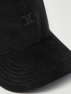 CELINE - Logo-Embroidered Cotton-Corduroy Baseball Cap - Black