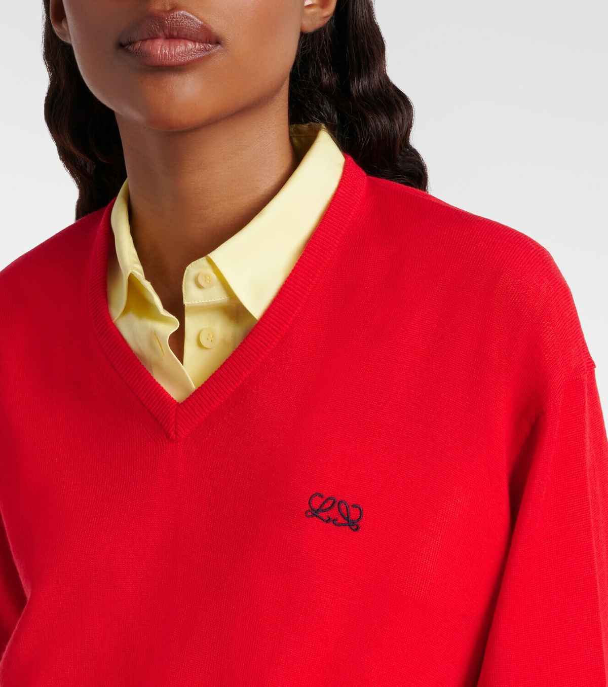 Loewe Double L asymmetric wool sweater