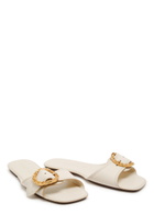 Zimmermann Solena Leather Sliders Off White