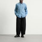 FrizmWORKS Men's Bleach Denim Utility Shirt in Mid Blue