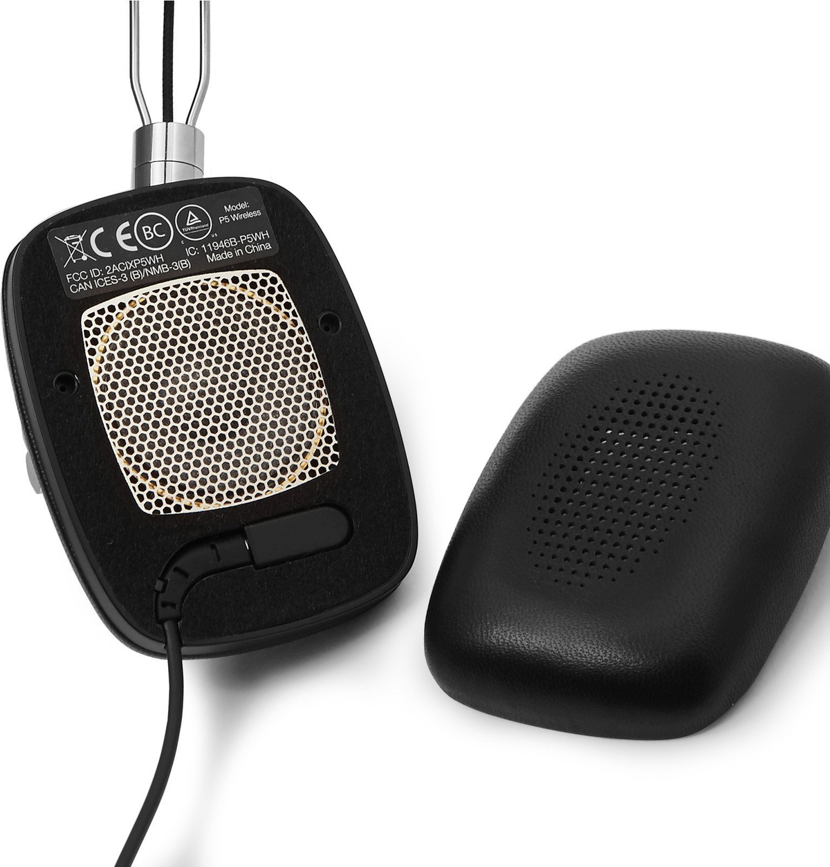 Bowers & Wilkins - P5W Leather-Covered Wireless Headphones - Black