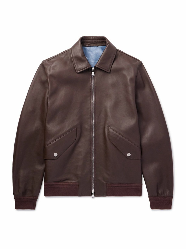 Photo: Valstar - Roy Full-Grain Leather Blouson Jacket - Brown