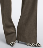 The Attico Low-rise wool-blend flared pants