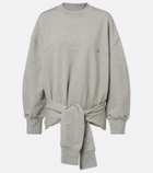 The Attico Oversized draped cotton-blend sweatshirt