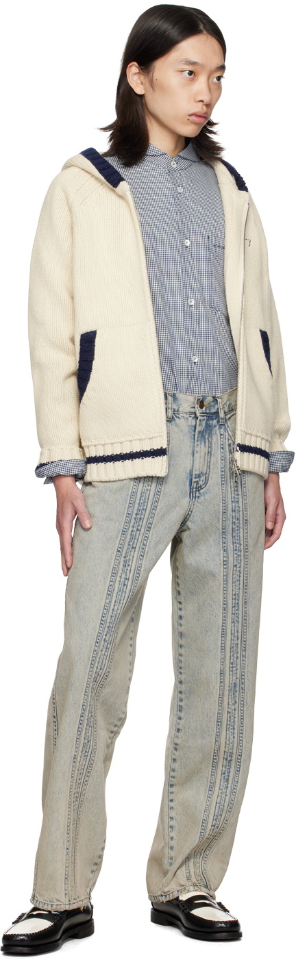 AFTER PRAY Blue Line Panel Jeans