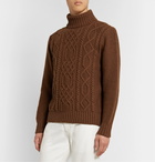 Inis Meáin - Celebration Cable-Knit Merino Wool Rollneck Sweater - Brown